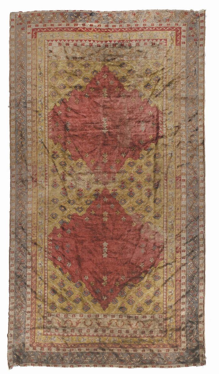 An North Europa (Polonia) rug in silk,19th century. Very good condition.  - Auction Ancient Carpets - Cambi Casa d'Aste