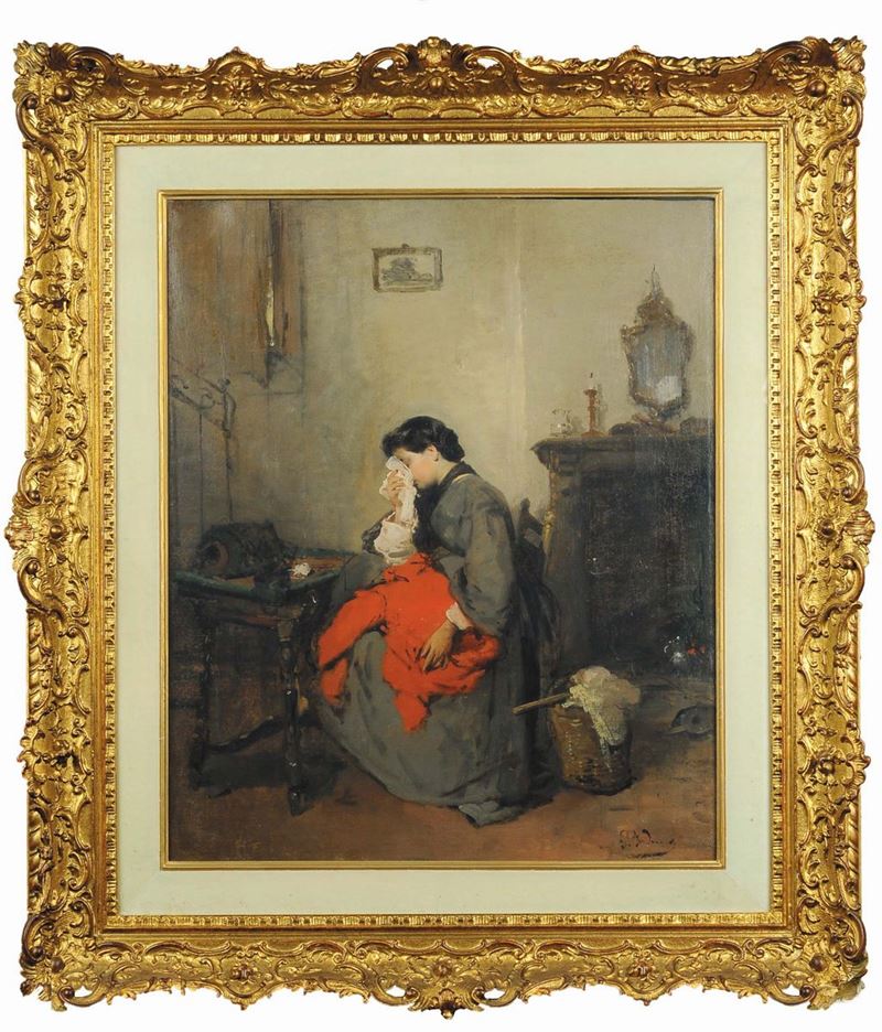 Gerolamo Induno (1827-1890) Giubba rossa  - Asta Dipinti del XIX e XX secolo - Cambi Casa d'Aste