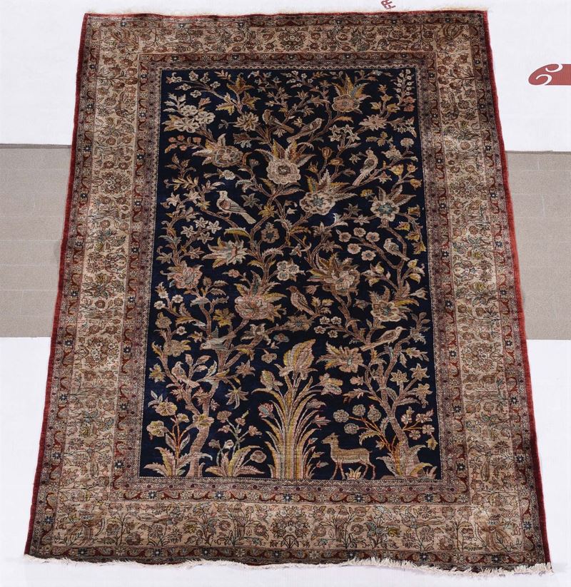 A Persia rug in silk 20th century.Good condition.  - Auction Ancient Carpets - Cambi Casa d'Aste