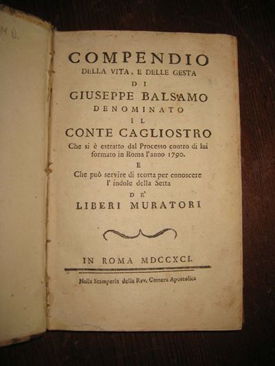 Liberi Muratoricompendio della Vita e delle Gesta di Giuseppe Barbano, 1791