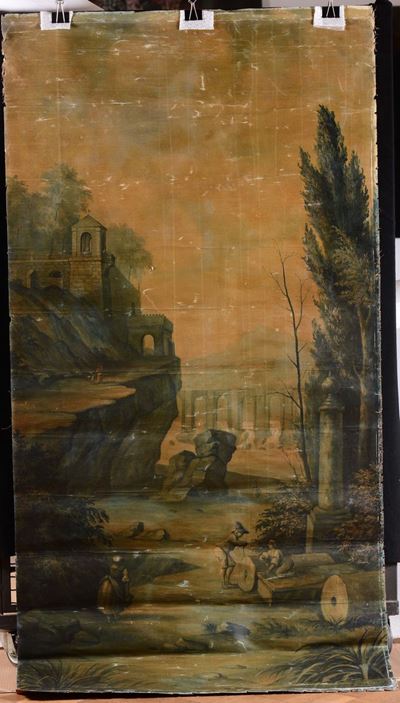 Pannello su Tela Raffigurante Paesaggio con Architetture