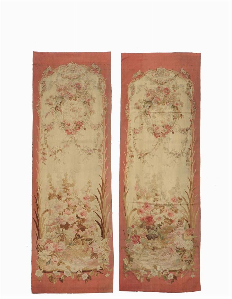 Coppia di portiere Aubusson, Francia XIX secolo  - Asta Tappeti Antichi - Cambi Casa d'Aste