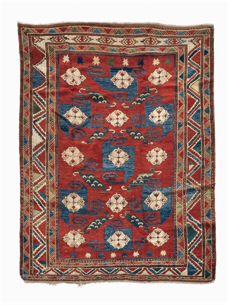 A Caucaso Kazak  Pinweel mid 19th century.Excellent condition.  - Auction Ancient Carpets - Cambi Casa d'Aste