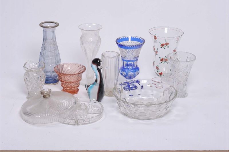 Lotto di oggetti e bicchieri in vetro e cristallo  - Asta Antiquariato e Dipinti Antichi - II - Cambi Casa d'Aste