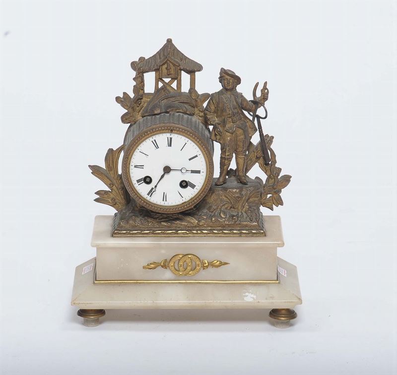 Pendola da tavolo in antimonio, XIX Secolo  - Auction Antique and Old Masters - II - Cambi Casa d'Aste