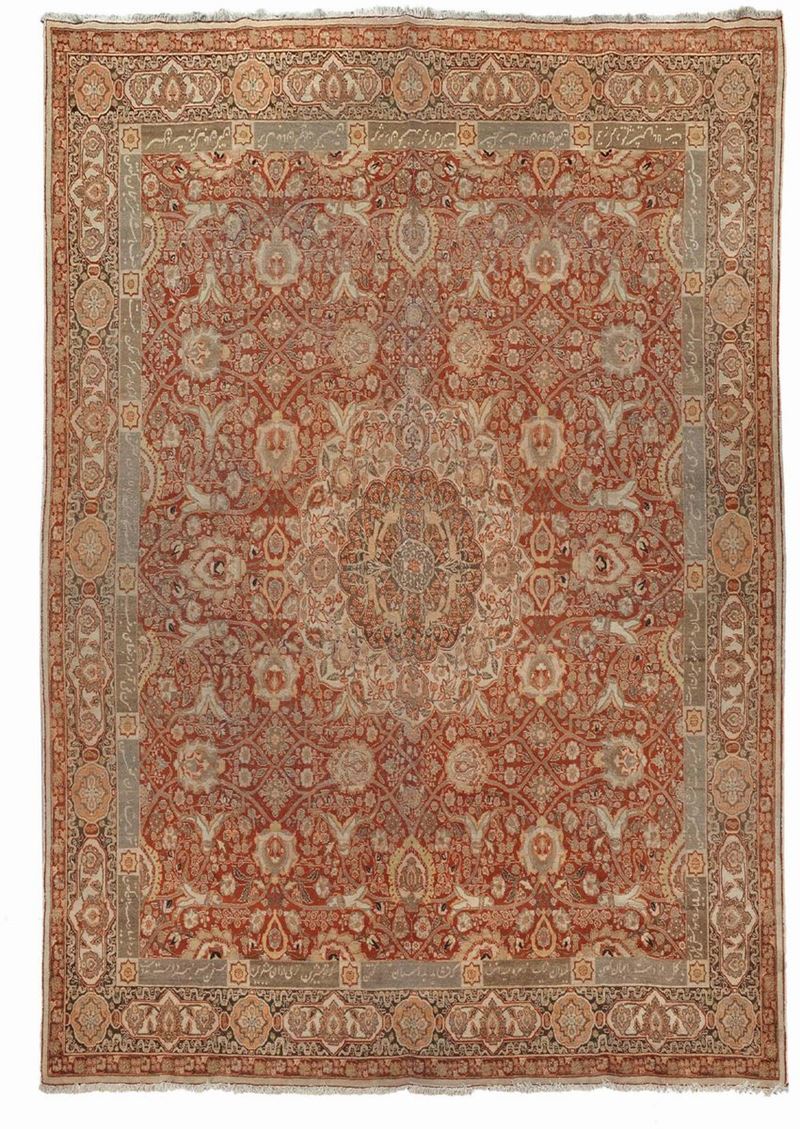 A Persia Tabriz carpet end 19th century. Localised wear area.  - Auction Ancient Carpets - Cambi Casa d'Aste