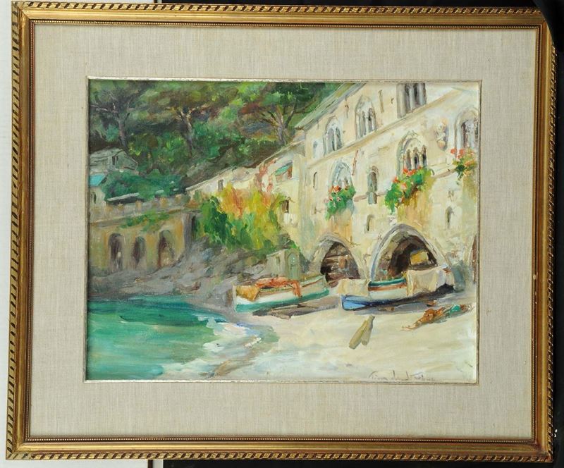 Tina de Strobel (XX secolo) San Fruttuoso di Camogli  - Auction 19th and 20th Century Paintings - Cambi Casa d'Aste