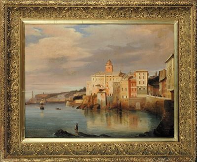 Ferdinando Ansaldo (XIX Secolo)veduta di Quinto con Lanterna sullo Sfondo