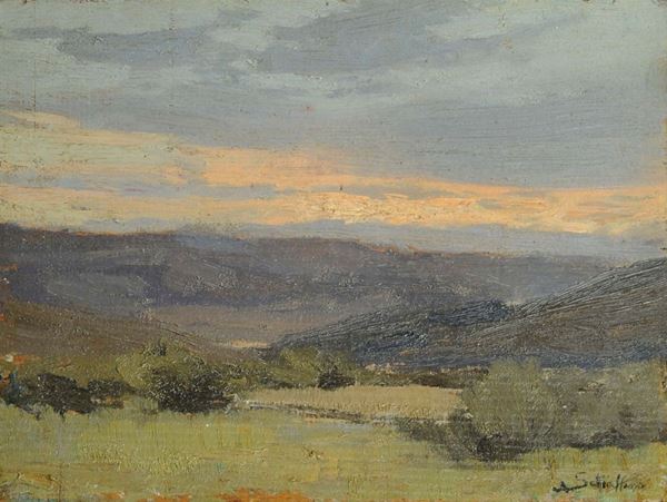 Antonio Schiaffino (1879-1968) Paesaggio di campagna