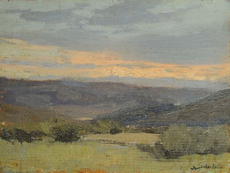 Antonio Schiaffino (1879-1968) Paesaggio di campagna  - Asta Dipinti del XIX e XX secolo - Cambi Casa d'Aste