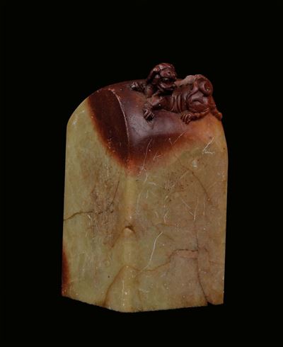 Sigillo con Dragone in Pietra Saponaria, Cina, Dinastia Qing, X!X Secolo