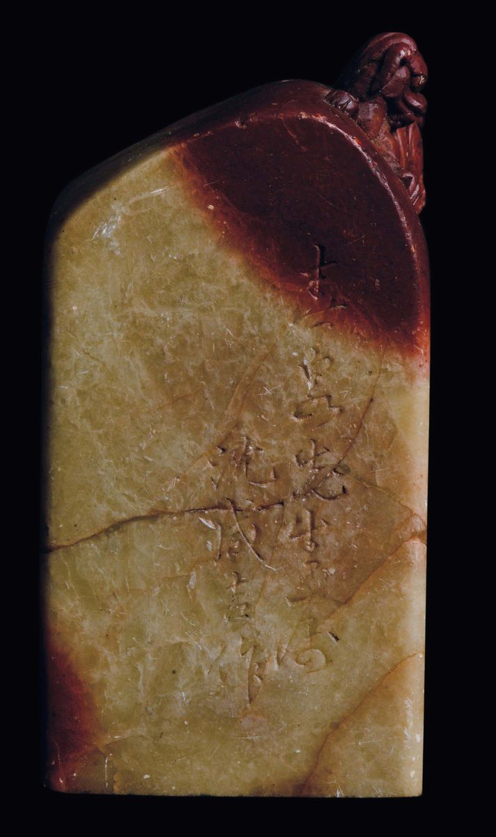 Sigillo con Dragone in Pietra Saponaria, Cina, Dinastia Qing, X!X Secolo