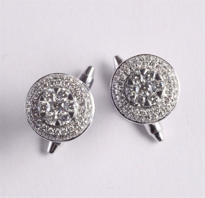 Bottoni da polso con pavé di diamanti  - Auction Silvers, Ancient and Contemporary Jewels - Cambi Casa d'Aste