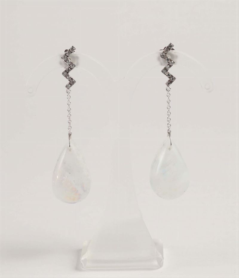 Orecchini con labradorite e diamanti  - Auction Silvers, Ancient and Contemporary Jewels - Cambi Casa d'Aste