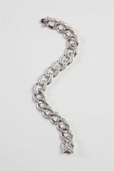 Bracciale a Maglia con Diamanti Taglio Brillante