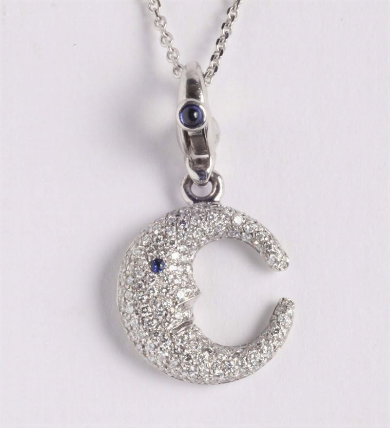 Mezza luna con pavé di diamanti  - Auction Silvers, Ancient and Contemporary Jewels - Cambi Casa d'Aste