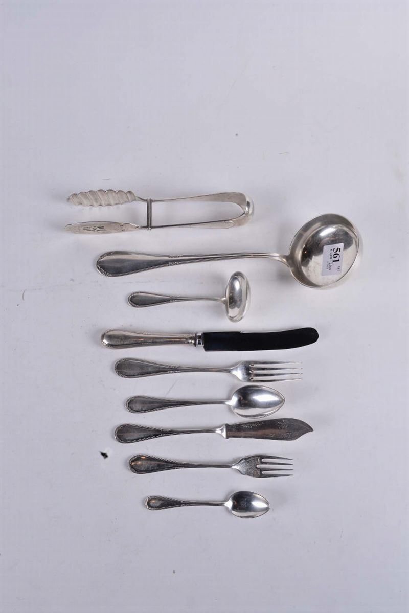 Servizio di posate in argento, argentiere SIAP  - Asta Argenti e Gioielli Antichi e Contemporanei - Cambi Casa d'Aste