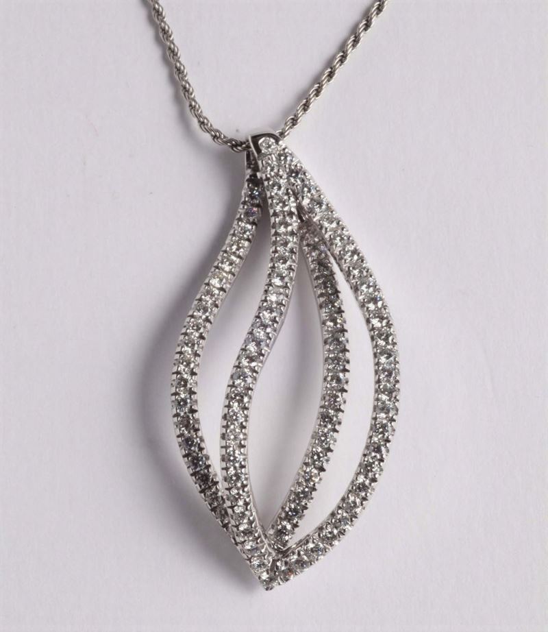 Catena con pendente in diamanti  - Asta Argenti e Gioielli Antichi e Contemporanei - Cambi Casa d'Aste