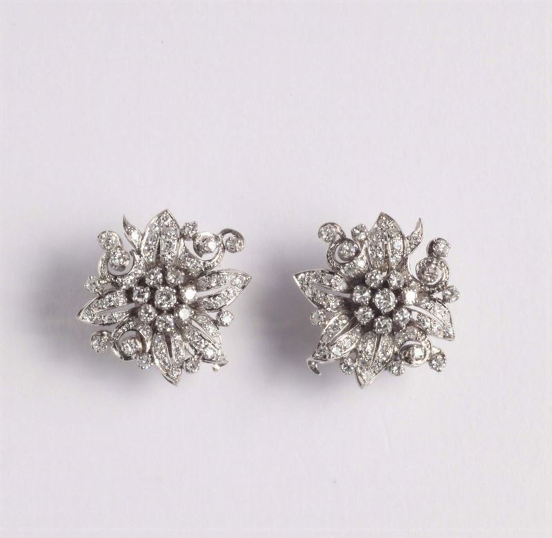 Orecchini con diamanti. Anni '20  - Auction Silvers, Ancient and Contemporary Jewels - Cambi Casa d'Aste