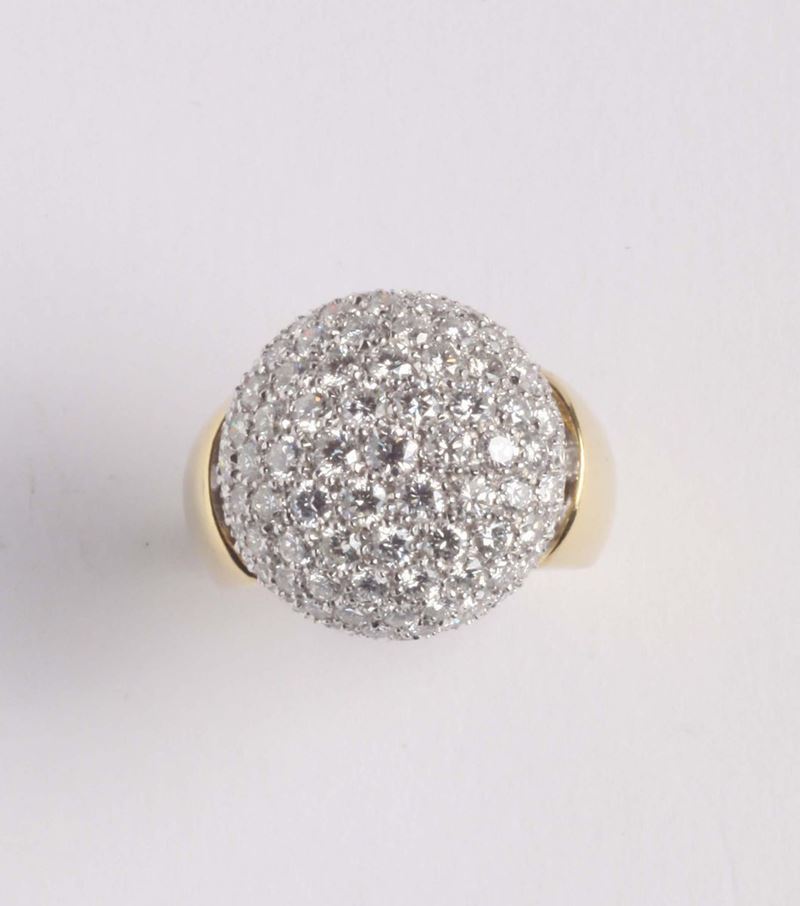 Anello con pavé di diamanti  - Auction Silvers, Ancient and Contemporary Jewels - Cambi Casa d'Aste