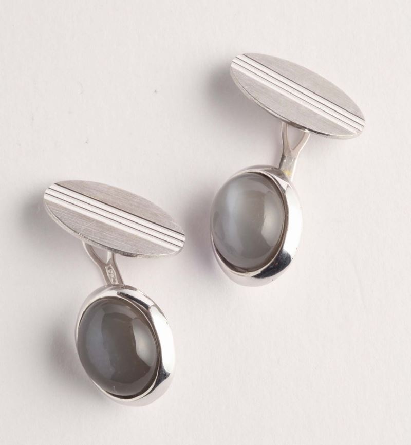 Bottoni da polso con claire de lune  - Auction Silvers, Ancient and Contemporary Jewels - Cambi Casa d'Aste