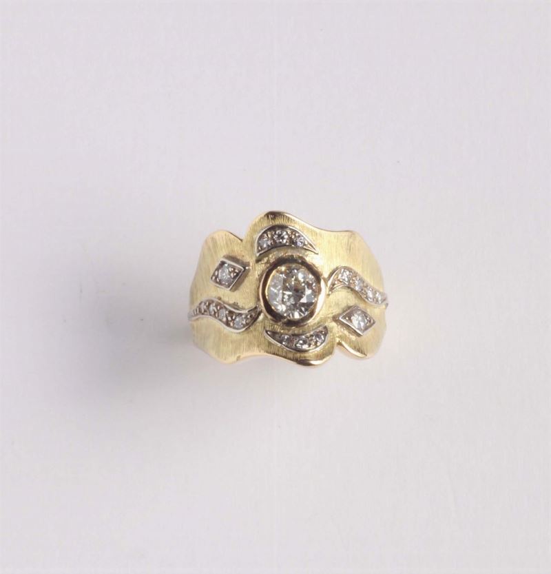Anello con diamante  - Auction Silvers, Ancient and Contemporary Jewels - Cambi Casa d'Aste