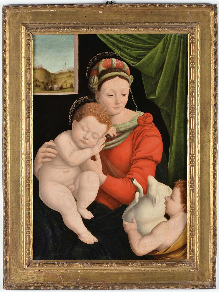 Bernardo Lanino (1512-1583)madonna, Bimbo e San Giovannino