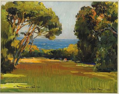 Cipriano Mannucci (1882-1970)pomeriggio nel Parco di Nervi