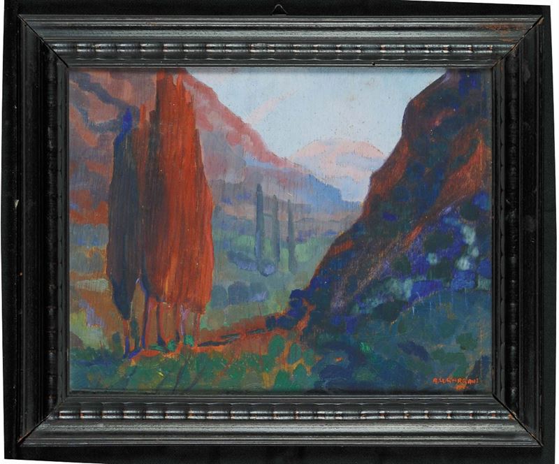 Alfredo Ubaldo Gargani (1899-1947) Paesaggio  - Asta Dipinti del XIX e XX secolo - Cambi Casa d'Aste