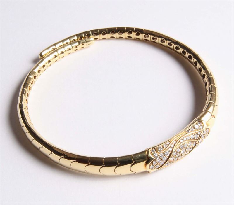 Collana semirigida con diamanti per ct 3,00 circa  - Auction Silvers, Ancient and Contemporary Jewels - Cambi Casa d'Aste