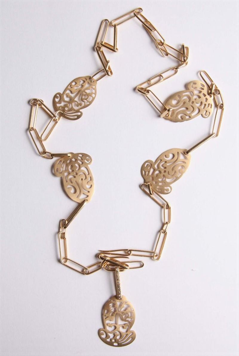 Collana con diamanti brown  - Asta Argenti e Gioielli Antichi e Contemporanei - Cambi Casa d'Aste