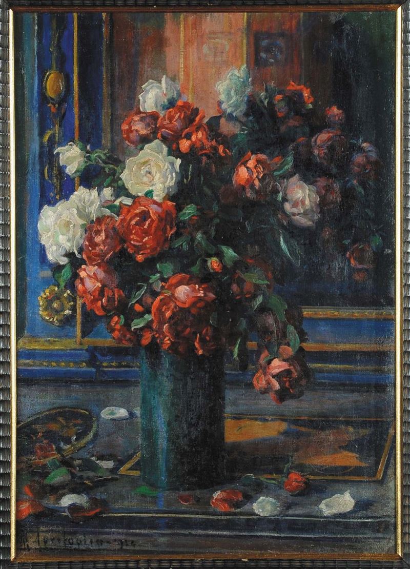 Mario Agrifoglio (1877-1972) Vaso di fiori  - Asta Dipinti del XIX e XX secolo - Cambi Casa d'Aste