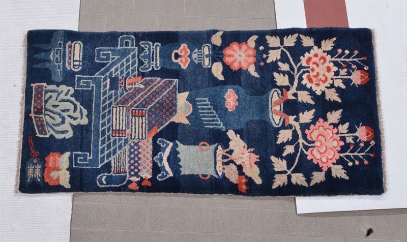 A China Pautou rug early 20th century.Good condition.  - Auction Ancient Carpets - Cambi Casa d'Aste