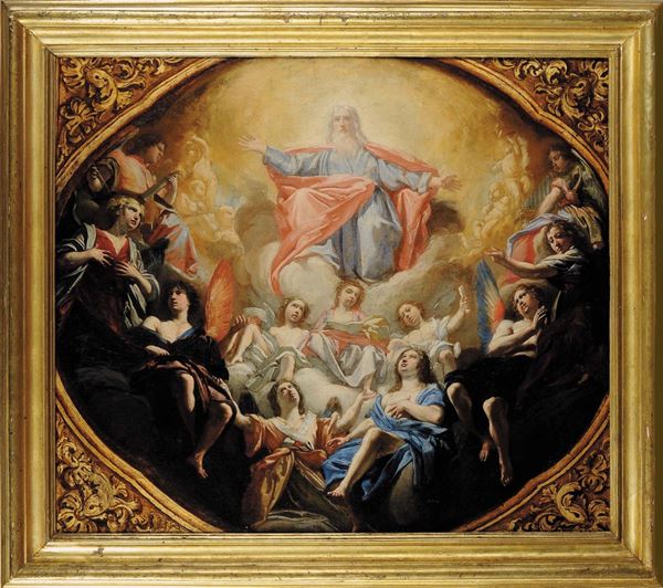 Orazio Riminaldi (1594-1631) Il Padre Eterno in una gloria di angeli