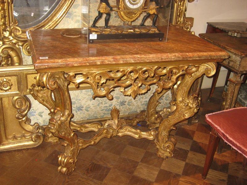 Console dorata  - Auction Furnishings and Works of Art from Important Private Collections - Cambi Casa d'Aste