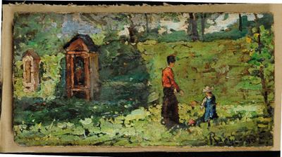 Enrico Reycend (1855-1928)figure nel Paesaggio