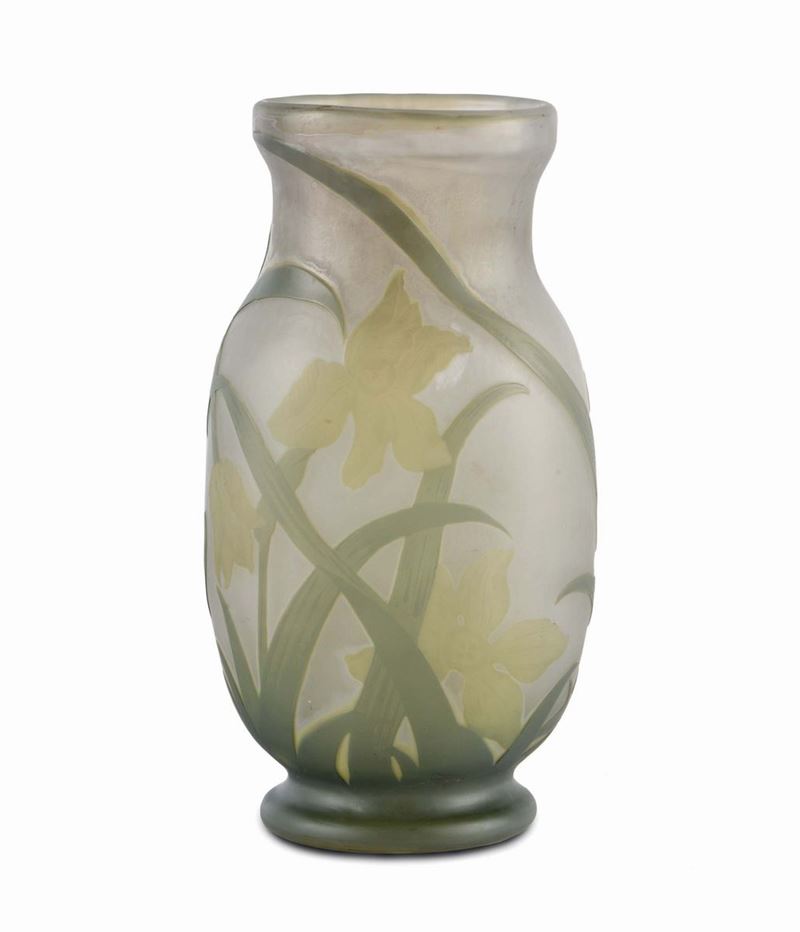 Emile Gallé (1846-1904) - Nancy Vaso di forma ovale schiacciata  - Auction Decorative Arts of XX Century - I - Cambi Casa d'Aste