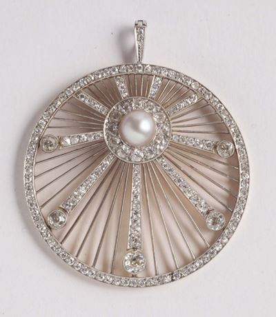 Pendente con Perla e Diamanti