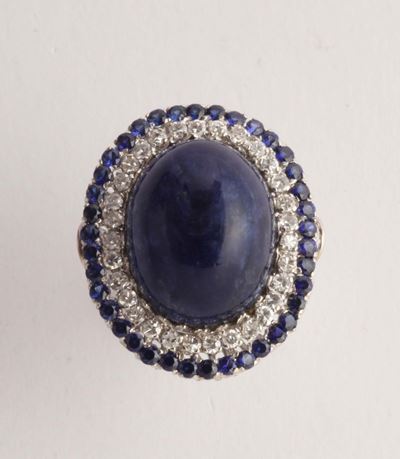 Anello con Lapislazulo Taglio Cabochon