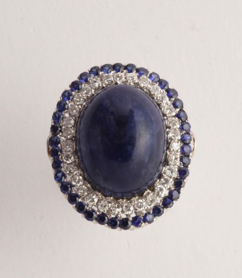 Anello con lapislazulo taglio cabochon  - Auction Silvers, Ancient and Contemporary Jewels - Cambi Casa d'Aste
