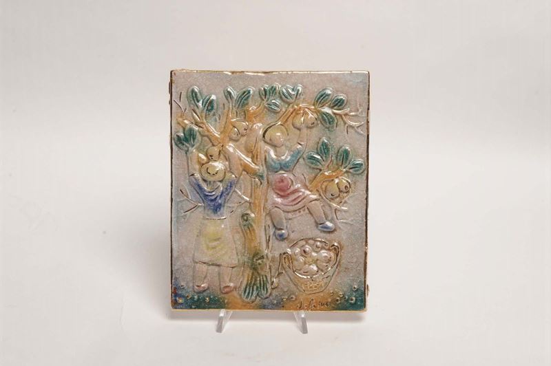 G.B. De Salvo (1903-1964) - Fonace Pacetti - Albisola La raccolta delle pere  - Asta Arti Decorative del XX secolo - I - Cambi Casa d'Aste