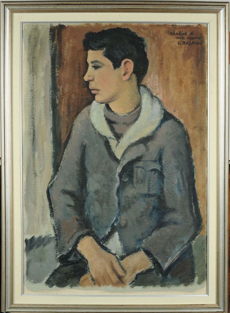 Luigi Bassano (1900-1989) Ritratto di giovinetto  - Asta Dipinti del XIX e XX secolo - Cambi Casa d'Aste