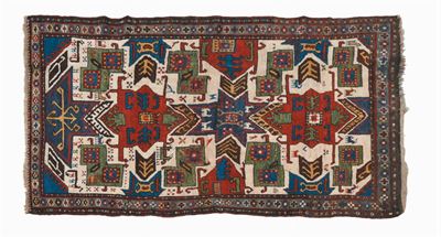 Tappeto Caucasico Kazak a Stelle Fine XIX Inizio XX Secolo