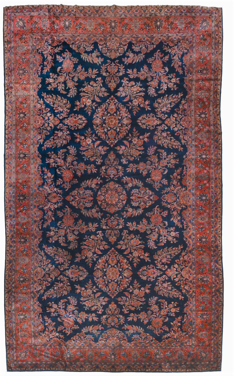 A Persia Kashan Manchester carpet end 19th century. Overall good condition.  - Auction Ancient Carpets - Cambi Casa d'Aste