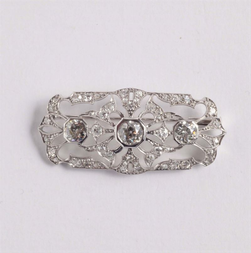 Spilla rettangolare  - Auction Silvers, Ancient and Contemporary Jewels - Cambi Casa d'Aste