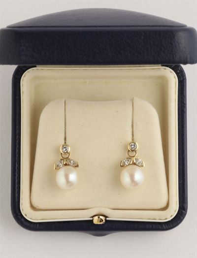Chanteclair, Orecchini con Perle e Diamanti