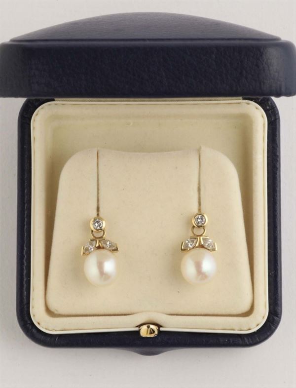 Chanteclair, orecchini con perle e diamanti