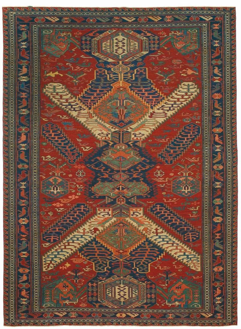 A Caucaso Sumak carpet second half 19th century. Very good condition.  - Auction Ancient Carpets - Cambi Casa d'Aste