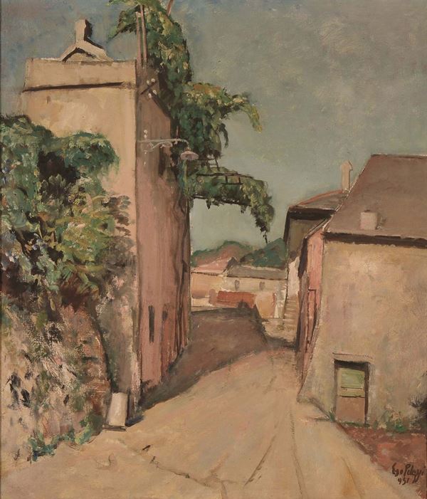 Eso Peluzzi (1894-1985) Veduta di strada, 1951