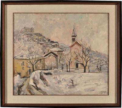 Eso Peluzzi (1894-1985)veduta con la Neve, 1952